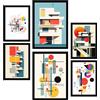 Nacnic Set da 6 Bauhaus Architettura decostruita Poster con cornice con illustrazioni di design per decorare le pareti di casa Stanza, ufficio A3 e A4 Cornice nera
