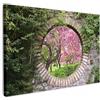 MuchoWow© Quadri Astratti su Tela Foto Quadro Moderno Soggiorno Canvas | 30x20 cm - Decorazioni Camera da Letto Vista dalla finestra - Sakura - Fiore - Giapponese