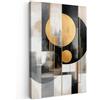 MuchoWow© Quadri Moderni Camera Da Letto Foto Quadro Con Cornice | 60x90 cm - Decorazioni Parete Soggiorno Stampa Su Tela Moderna Casa Salotto Poster Astratto - Oro - Argento - Forme - Moderno