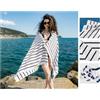 nice homeit -Set da 2 Telo Mare in Cotone 75x160cm - Asciugamano Mare a Doppia Faccia - Assorbente, Asciugatura Rapida, Leggero, Anti-Sabbia, Made in Italy
