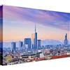 Wallazz Quadro su Tela Milano - Quadri Moderni Soggiorno - Tram, Duomo, Galleria, Navigli, Castello, Arco, Scala - Stampa su Tela - Quadro Moderno Soggiorno - 70x140cm