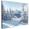 MuchoWow© Stampa Foto Quadro Moderno Quadri Moderni Soggiorno Con Cornice | 70x50 cm - Stampe Da Parete Camera Da Letto Matrimoniale Decorazione Canvas Paesaggio invernale - Natura - Alberi - Neve