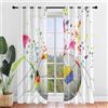 Hiseng 2 Pezzi Tende Voile Trasparente, Decorativi Sheer Tenda Calcio per Soggiorno Ragazzo Camera Cameretta Balcone Finestra e Interni,Semi Trasparente Tenda Leggera (80x115cm,Acquerello)