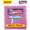 Spontex Pad X3 Set Microfibre, Rosa/Verde/Giallo, 3 Pezzi