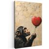 MuchoWow© Stampa Foto su Tela Quadro Moderno Soggiorno Quadretti da Parete | 20x30 cm - Decorazioni Casa Street art - Scimpanzé - Palloncino - Graffiti - Banksy