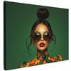 MuchoWow© Quadri Moderni Soggiorno Poster Da Parete Decorazioni Muro | 40x30 cm - Salotto Quadro Grande Foto Con Cornice Stampe Su Tela Camera Da Letto Donna - Verde - Moderno - Occhiali