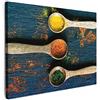 MuchoWow© Quadri Moderni Soggiorno Poster Da Parete Decorazioni Muro | 70x50 cm - Salotto Quadro Grande Foto Con Cornice Stampe Su TelaCucchiaio - Spezie - Erbe - Marrone - Giallo - Verde - Cucina