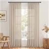 Topfinel Tende per Interni 2 Pezzi 150x260cm Camera da Letto e Soggiorno Finestra Camerette Bambini Voile Trasparenti con Bastoni Tenda a Panello Leggere Morbido Crema