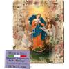 F.LLI BONELLA - Quadro Legno Sagomato Vintage Madonna Che Scioglie I Nodi - Camera da Letto Sacro 28.5 x 35.5 cm - Made in Italy