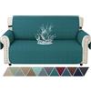 Ystyle Copridivano 2 Posti Con Braccioli Universale, Verde Scuro | Copri Divano Antigraffio Gatto Con Tasche Laterali, Sofa Cover Antiscivolo Lavabile per Animali, Copridivani Mobili Protector