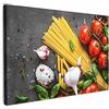 MuchoWow© Quadri Camera Da Letto Stampe Da Parete Quadro Su Tela Moderni | 90x60 cm - Decorazioni Murali Soggiorno Foto Quadretti Ingresso CasaCucina - Pasta - Erbe - Pomodoro - Spezie - Rustico