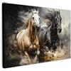 MuchoWow© Stampe Su Tela Quadro Soggiorno Quadri Camera Da Letto Moderni | 60x40 cm - Accessori Salotto Poster Da Parete Con Cornice Decorazione Muro Cavalli - Bianco - Nero - Animali