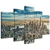 B&D XXL - Quadri Moderni per Soggiorno, NY New York, 150x75 cm | Chiodi Inclusi, 5 Pezzi, Quadro Moderno, Murale Arte, Stampe da Parete, Resistenti Allo Sbiadimento, Produzione Europea