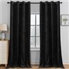 YSTELLAA Tende Velluto Oscuranti Per Interni 2 Pezzi, 117×137CM, Tende Camera Da Letto Moderna, Con Anelli, Termica Isolante Freddo E Caldo, Per Camera Da Letto, Nero