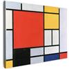 MuchoWow© Quadro Su Tela Grandi Dimensioni Quadri Moderni Soggiorno Stampa | 70x50 cm - Di Foto Decorazione Da Parete Con Cornice DipintiMondrian - Arte - Blu - Rosso - Bianco - Artiste