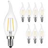 Chao Zan Lampadine a Candela E14 LED 2W Vintage C35 Lampadina a Candelabro Bianco Caldo 2700k, 180LM, Non Dimmerabile Filamento CRI>80 Vetro trasparente AC 220-240V Flame Candelabro Vintage Creativo (8 pezzi)