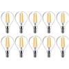 AIWEISI Lampadina AIWEISI E14 G45 a LED, confezione da 10, non dimmerabile, 4W, 400Lm, bianco caldo 2700K, mini lampadina a LED in vetro vintage, 80Ra, 40W Sostituisci [Classe energetica A +]