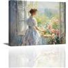 PIY PAINTING Stampa su tela Ragazza elegante olio su tela - Quadri Moderni - Quadri su tela - Quadri Fiori in fiore 40x30cm - Decorazione Murale per Ufficio Sala yoga, Regalo, Cornice Interna
