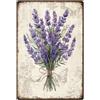 SUPERDANT Viola Lavanda Targa In Metallo Mazzo di Fiori Cartello In Latta Tema Botanico Placca Segno di Metallo Arte Murale Poster Caverna Dell'uomo per Soggiorno Camera Da Letto 30x20cm