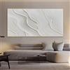 GOSRD Quadro minimalista da parete con spiaggia bianca, dipinto con onde dell'oceano su tela, stampe Wabi-Sabi, decorazione da parete per soggiorno, 50x100 cm, senza cornice