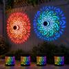 DYBOHF Luce Solare LED Esterno, Set da 4 Luci Solari Mandala | Lampade Solari da Parete con Proiezione a 7 Colori, Luci Decorative Metallo Impermeabili per Giardino, Recinzione, Patio