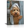 FajerminArt Divertente Bagno Stampe da Parete Goldendoodle Sotto la doccia Quadri Moderni Umorismo Animale Paesaggio Stampa su tela Quadro Pittura Poster Decor Bagno Camera da letto 40x60cm