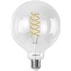 LEDVANCE Lampada LED SMART+ WIFI, vetro chiaro, 8W, 806lm, forma Globo con diametro 125mm e attacco E27, luce bianca regolabile (2700-6500K), dimmerabile, app o controllo vocale, 15.000 ore di durata