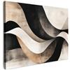 MuchoWow© Quadro Moderno Soggiorno Decorazioni Da Parete Quadri Su Tela Da | 70x50 cm - Salotto Grandi Foto Con Cornice Stampe Su Tela Camera Da Letto Astratto - Onde - Nero - Invecchiato