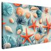 MuchoWow© Stampe Su Tela Quadro Soggiorno Quadri Camera Da Letto Moderni | 120x80 cm - Accessori Salotto Poster Da Parete Con Cornice Decorazione Muro Stelle Marine - Conchiglie - Illustrazione