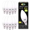CLAR - Lampadine E14 Led Candela 8W, Effetto Fiamma, Candele Bianca, 8W (Pack 10)