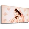 Printerland Quadro CAPEZZALE Sacra Famiglia gesù madonna natività Camera da letto Quadri moderni soggiorno parete Stampa su tela Canvas Decorazione Murale muro Arredo Salone (4, 50x100 cm)