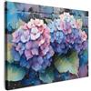 MuchoWow© Quadro Su Tela Grandi Dimensioni Quadri Moderni Soggiorno Stampa | 40x30 cm - Di Foto Decorazione Camera Letto Da Parete Con Cornice Dipinti Ortensia - Viola - Murales - Fiori