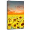 Printerland Quadri Moderni Soggiorno Verticale FIORI GIRASOLE Quadro moderno FIORE da Parete XXL grande Stampa su tela Canvas Decorazione Murale muro Arredo Camera da letto Cucina (40x70 cm, Girasole)