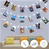 Kolpop Luci Per Foto, 5M 50LED Lucine Decorative Per Camere Con Mollette, 30 Clip Filo Appendi Foto, Luci LED Interno Per Matrimonio Compleanno - Bianco Freddo