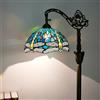 Blivuself Lampada da terra Tiffany Lampada da terra vintage Lampada da terra in vetro colorato con libellula verde blu Lampada da terra a collo di cigno ad angolo rustico con angolo regolabile per l'arredamento