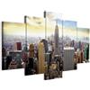 B&D XXL - Quadri Moderni per Soggiorno Grandi, New York, 150x75 cm | Chiodi Inclusi, 5 Pezzi, Quadro Moderno, Stampa su Tela, Componibili, Resistenti Allo Sbiadimento, Produzione Europea