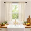 Ystyle Tende per Interni Effetto Lino 2 Pezzi, 70x240 CM, Beige Giallo | Tenda Trasparente con Trama a Croci, Curtains Voile con Tasca, Moderna Leggere Eleganti per Camera da Letto e Soggiorno