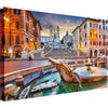 Wallazz Quadro su Tela Lazio - Quadri Moderni Soggiorno - Roma, Colosseo, Trastevere, Ponte Milvio - Stampa su Tela - Quadro Moderno Soggiorno 50x100cm