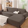 Ystyle Telo Copridivano Angolare 2 Pezzi, 200x280+200x300 CM, Caffè | Copri Divano a L Antimacchia Lavabile, Gran Foulard per Divano Traspirante, Copritutto per Divano Universale Antiscivolo