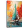 Printerland Quadro Moderno Soggiorno BARCA A VELA Alba Tramonto Quadri moderni da Parete Salone XXL grande Stampa su tela Canvas Decorazione Murale muro Arredo Camera da letto Cucina (50x100 cm, 3)