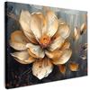 MuchoWow© Quadri Moderni Soggiorno Poster Da Parete Decorazioni Muro | 40x30 cm - Salotto Quadro Grande Foto Con Cornice Stampe Su Tela Camera Da LettoFiori - Oro - Arte - Nero - Moderno