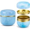 Goodwei Scatola da tè giapponese Chazutsu 250 ml - Ermetica con coperchio interno - Barattolo matcha rotondo in metallo - Design senza giunture - Facile da pulire - Per tè, spezie e erbe (blu)