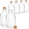 com-four® 6x Bottiglia in Vetro 120 ml con Tappo in Sughero | Bottiglia per olio, aceto, bottiglia decorativa, accessorio cucina