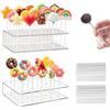 SHUOHONG 2 Pezzi Lecca Lecca Alzata per Dolci 20 Fori Lollipop Porta Torta | Include 200 Bastoncini Leccas Alzatina per Dolci Trasparente Tavoli da Dessert, Matrimoni, Decorazioni Feste di Halloween