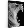 MuchoWow© Quadri Astratti su Tela Foto Quadro Moderno Soggiorno Canvas | 60x90 cm - Decorazioni Camera da Letto Animali - Leone - Bianco e nero - Ritratto