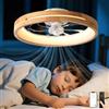 ZOMLBOF Ventilatore da Soffitto Legno con Luce Modern Camera da Letto 50cm | Lampadario con Ventola,Reversibile Motore DC,Plafoniera con Ventilatore da Soffitto,6 Velocità con Timer,LED Dimmerabile
