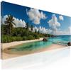 CheQuadro! Quadro mare moderno per soggiorno, decorazione parete, quadro wide Paesaggio Tropicale con Palme e Acque Cristalline stampa su tela, intelaiato pronto da appendere seal23-180x70 cm