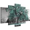 murando - Quadri Moderni per Soggiorno, Nero e Bianco, 150x75 cm | Chiodi Inclusi, 5 Pezzi, Quadro Moderno, Pannelli Decorativi, Stampe da Parete, Alberi Natura, Resistenti Allo Sbiadimento