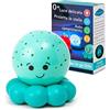 Cloud B Twinkles To Go | Lampada Notturna Portatile per Bambini | Proiettore Stelle & Pesciolini a Bolle | 3 Colori Rilassanti & Cambio Colori | Spegnimento 23-45 Min | LED Delicati | Octo Baby Blue