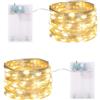 MOLVCE Ghirlanda di luci a LED a batteria, 2 pezzi, 2 m, 20 LED, con micro LED, impermeabile, per Natale, feste, matrimoni, balconi, interni ed esterni, luce bianca calda